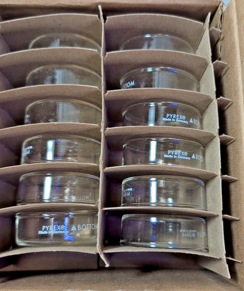Corning PYREX Glass 60 x 15mm Petri Culture Dish Bottom 3160-60BO Box of 12
