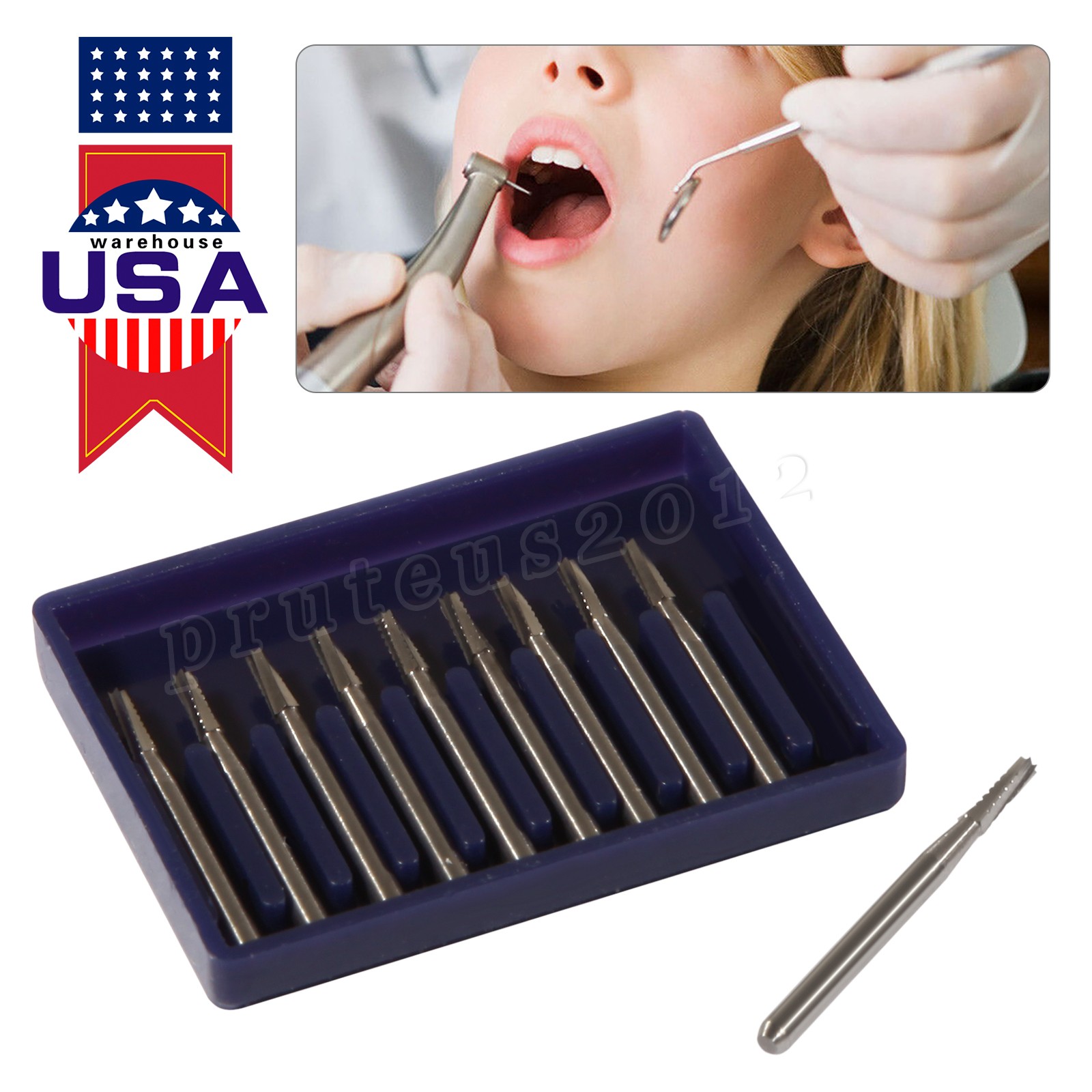 Dental Carbide Burs FG557 Friction Grip Straight Fissure Tungsten Carbides