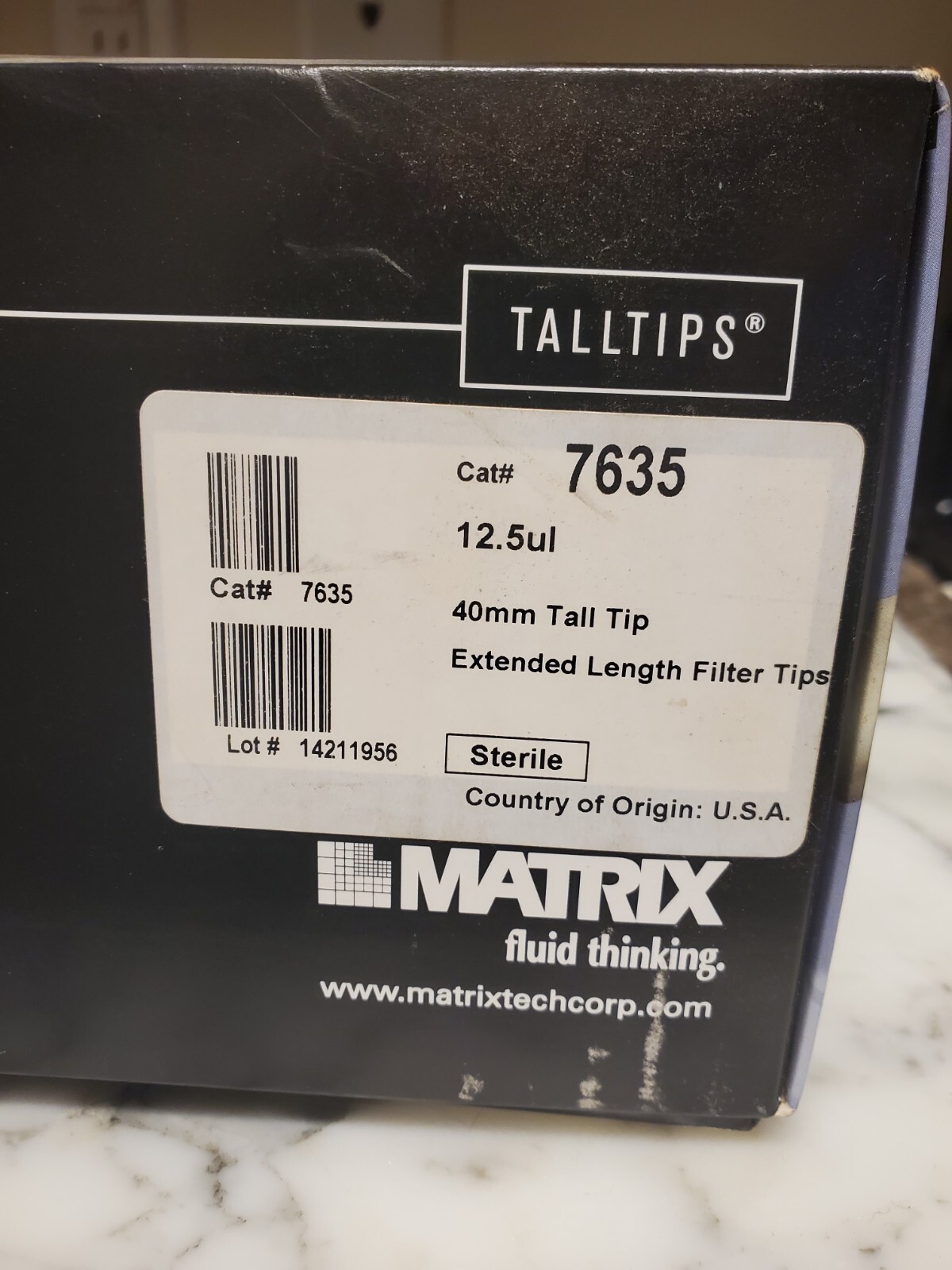 THERMO Matrix Pipette Sterile Tall Tip 7635 12.5ul 40mm 10 Racks 960 Total Tips