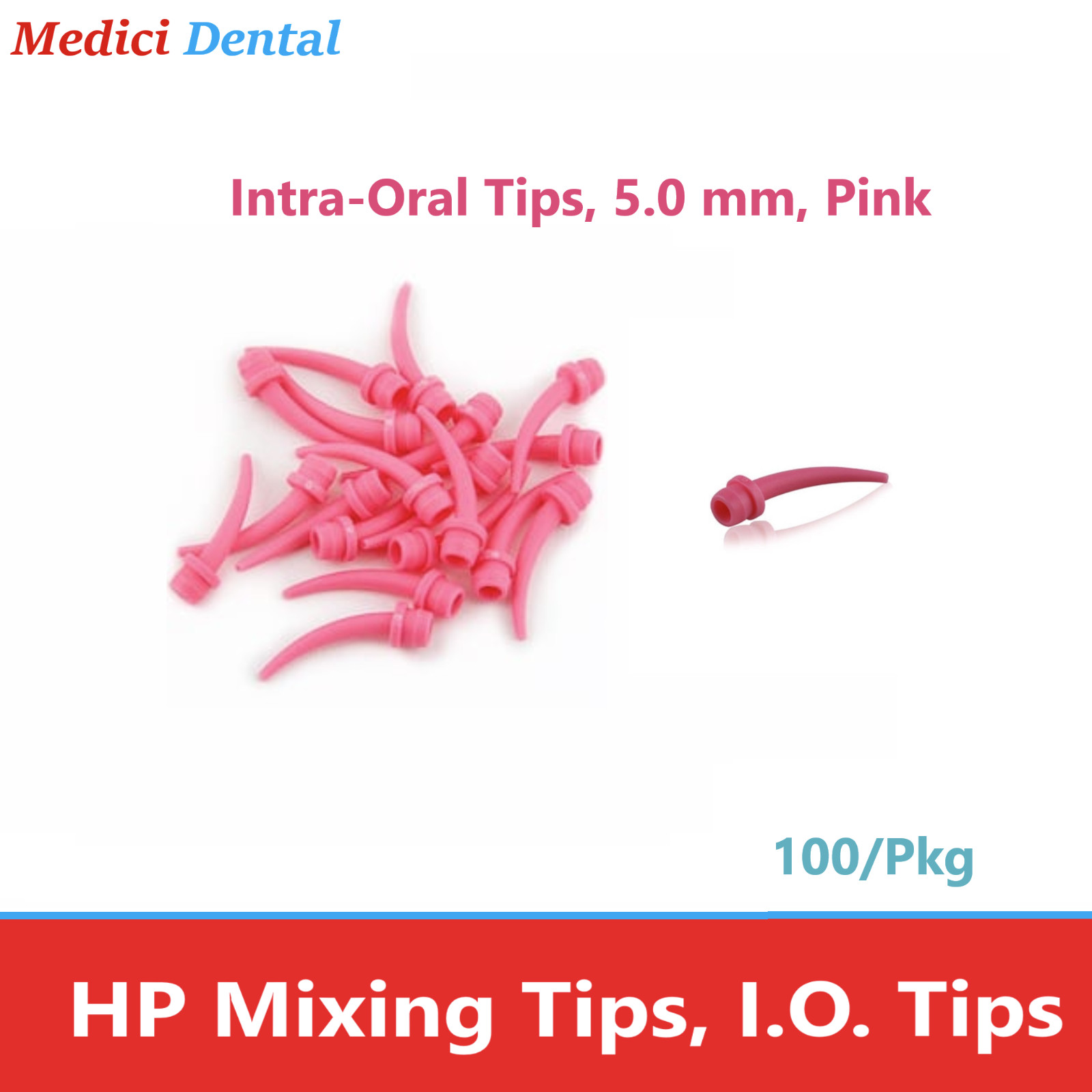 Dental Yellow Intraoral Tips, Pink Intraoral Tips, Ribbon Tips, Fine Tips 100/Bg