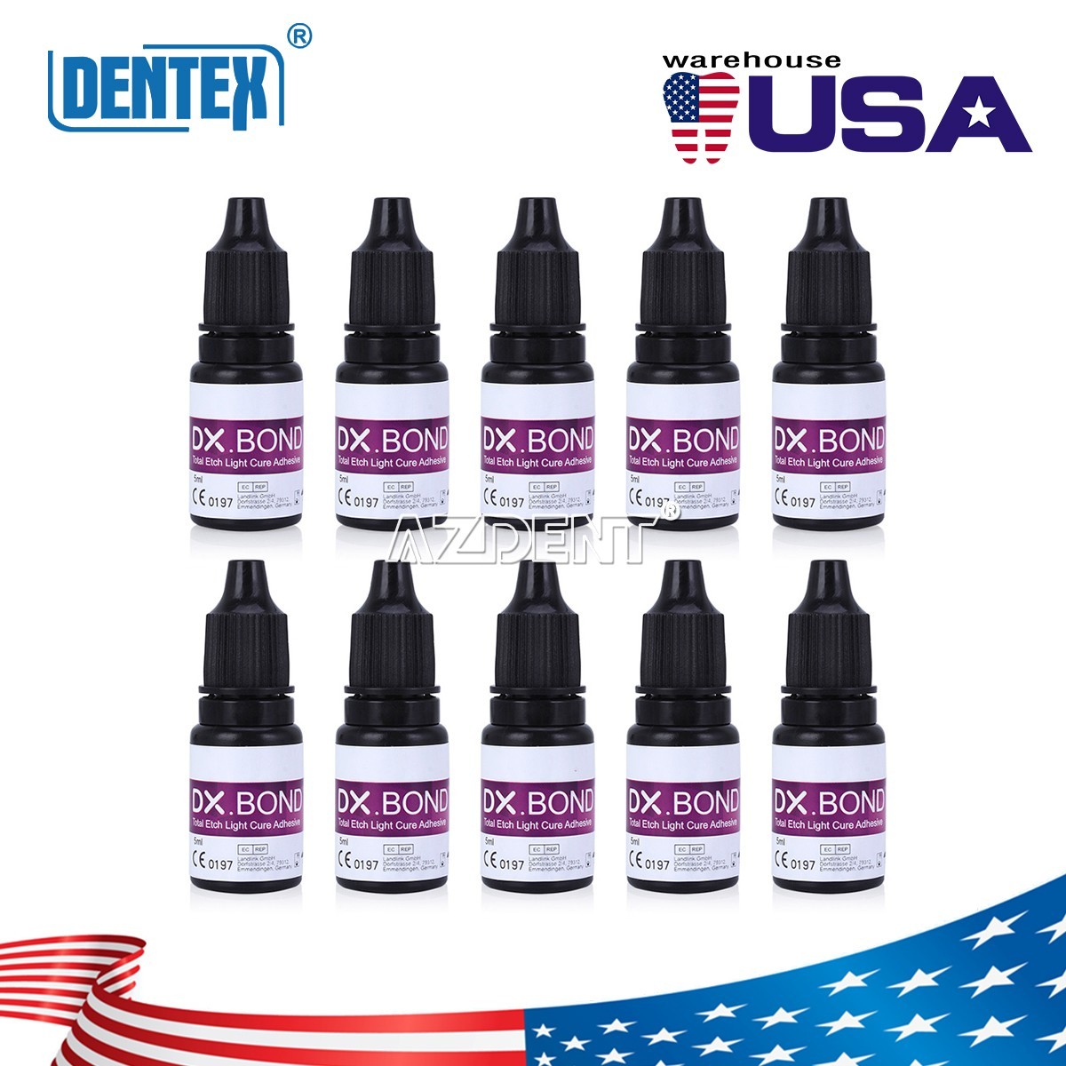 DENTEX Dental Light Cure Dentin Enamel Bonding Resin Adhesive One Step 5 ML/PCS