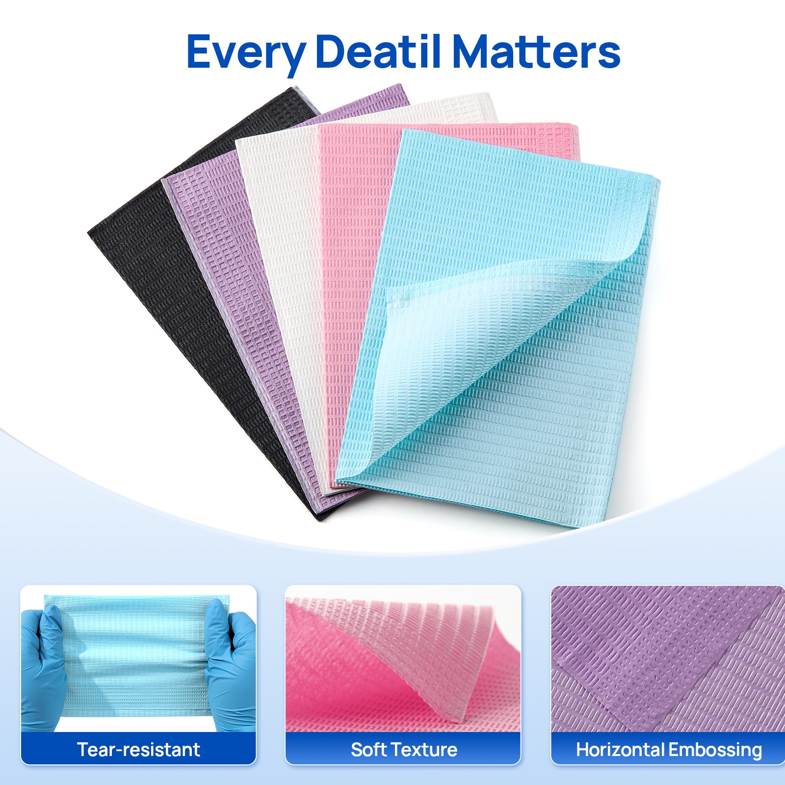 50-500pcs Disposable Dental Bibs 3-Ply 13″x18″ Colorful Medical Tattoo Towel