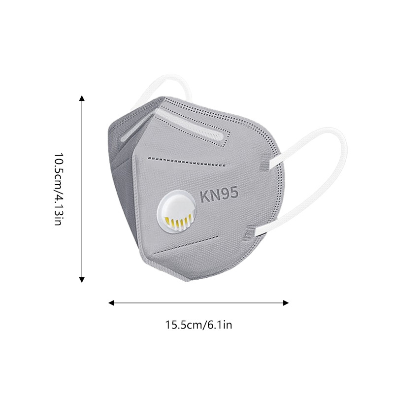 10 Pack KN95 Masks Gray/White Dust Masks with Exhalation Valve Breathable Masks