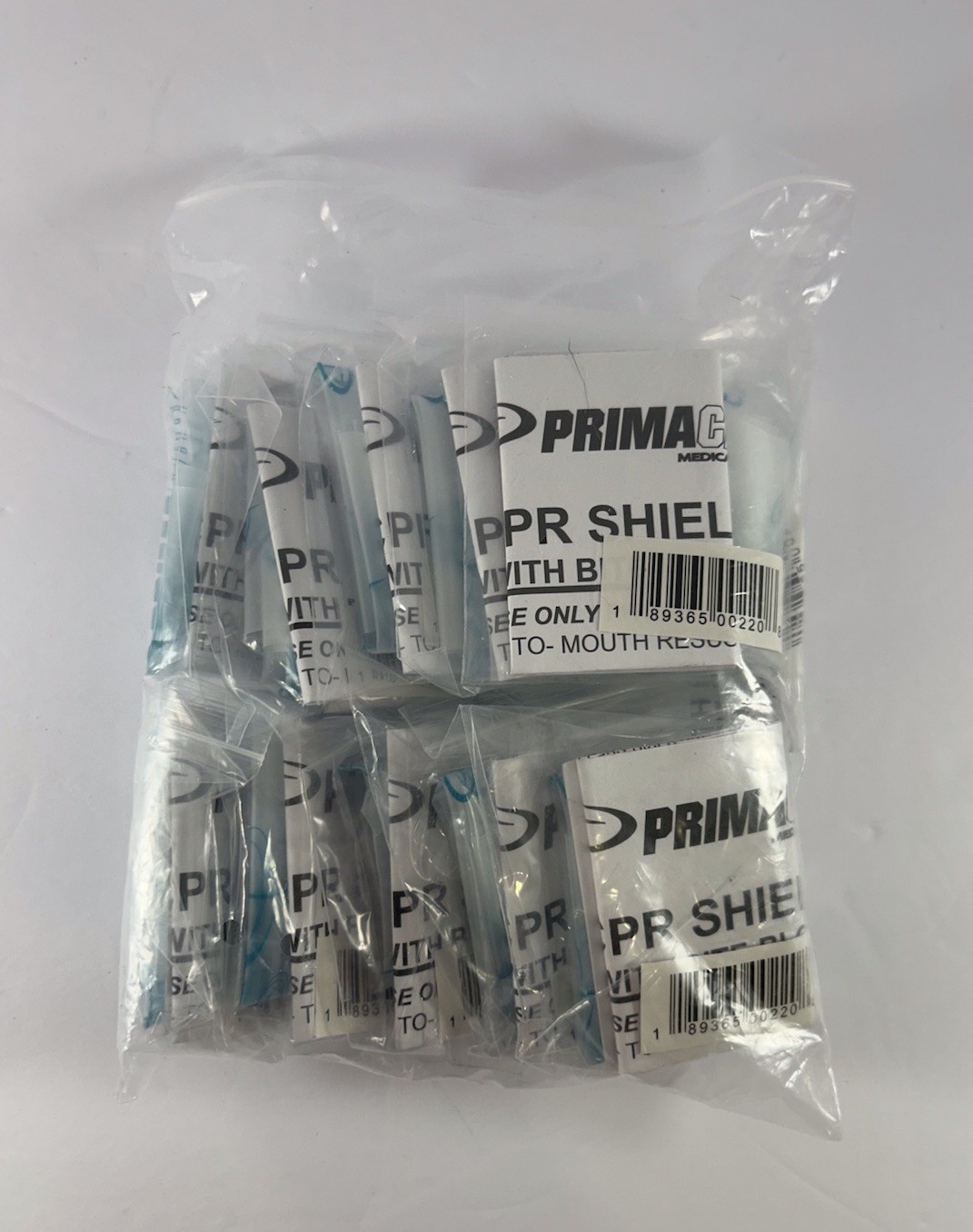 Primacare RS-8632-CS CPR Barrier With One Way Valve Face Shield (Pack of 10)