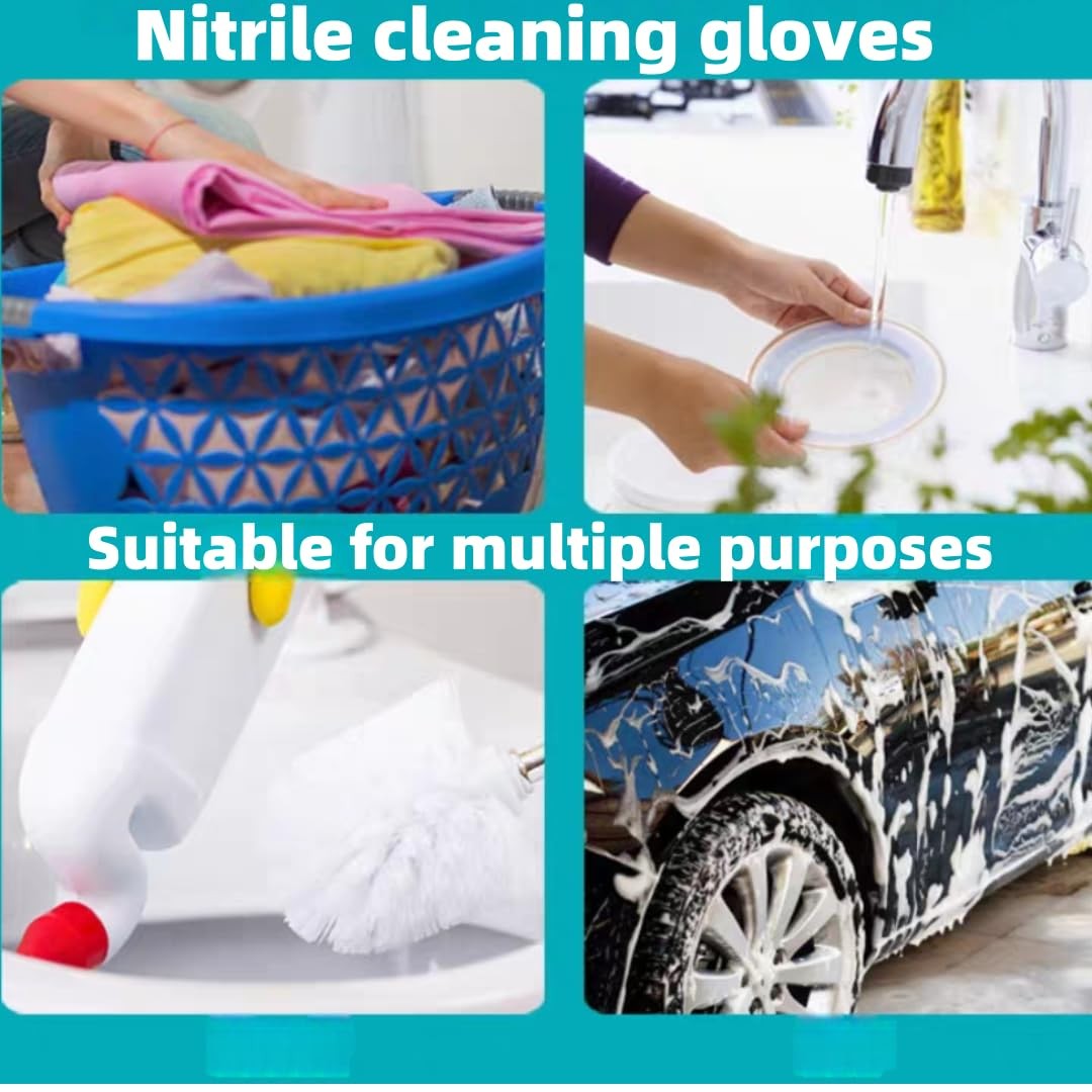 White Nitrile Rubber Gloves Large,Long Sleeve Thickened Reusable,18inch House…