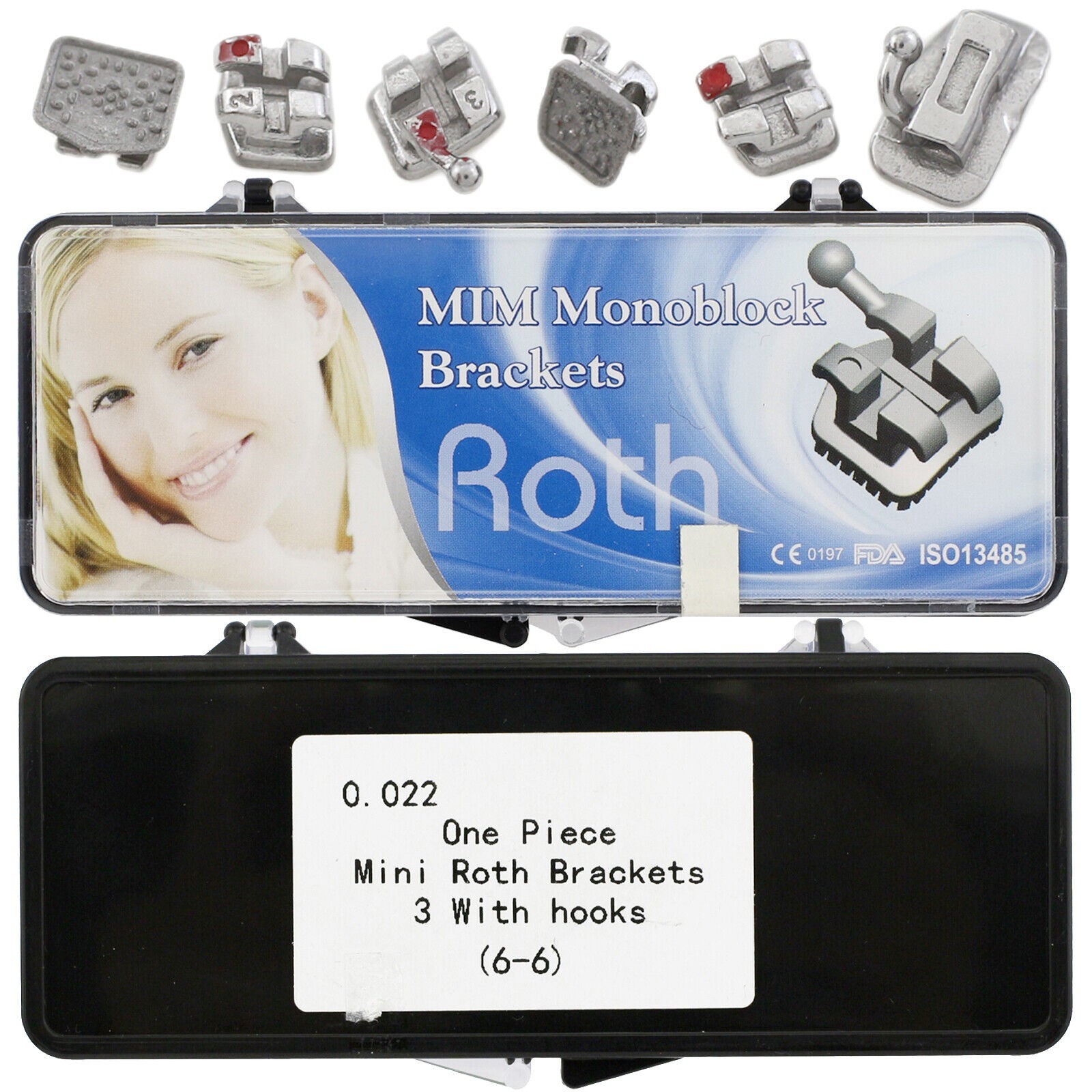 Dental Orthodontic Mini Bracket Braces Buccal Tubes Metal MIM Roth MBT 0.022 6-6