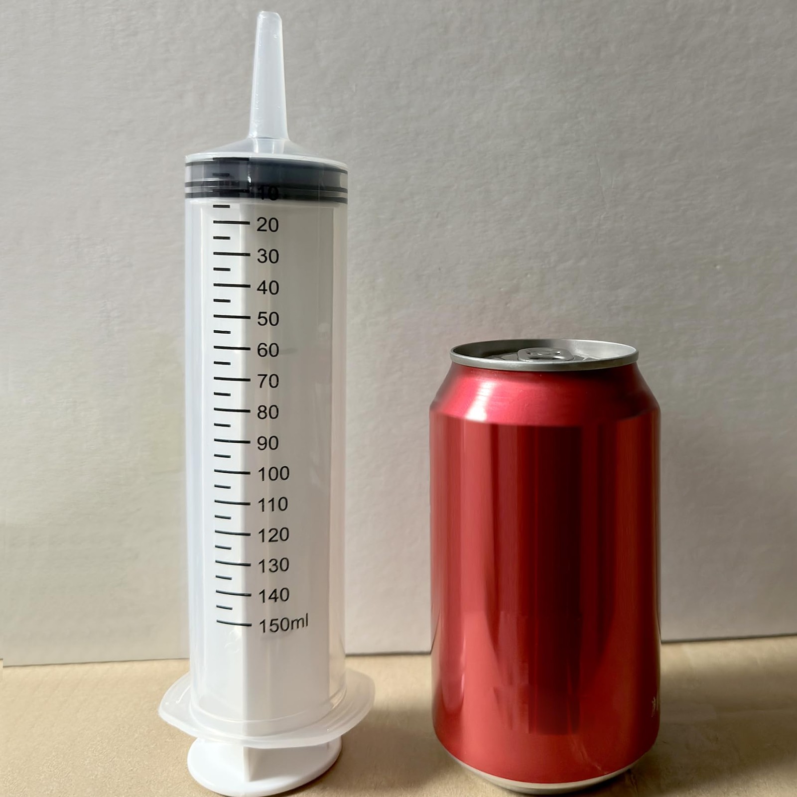 2 Pack Big Syringes (150 ML), Large Clear Plastic Garden 150 ML, clear