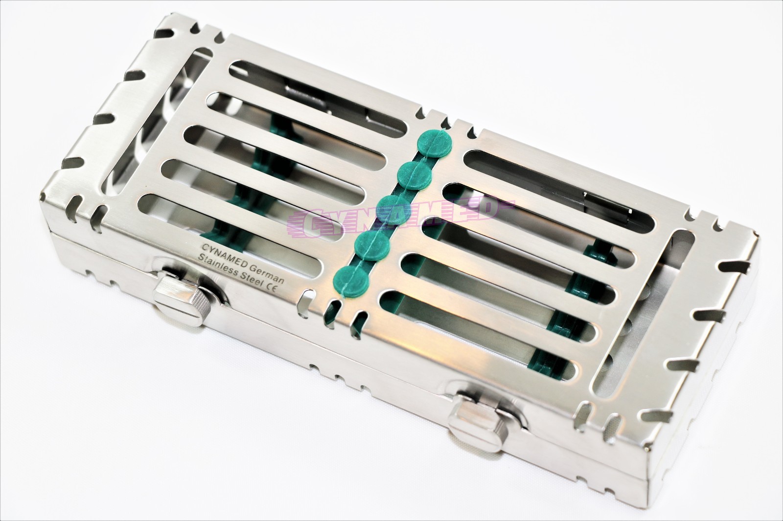 4 EA STERILIZATION CASSETTE WITH DOUBLE BUTTONS FOR 5 INSTRUMENTS AUTOCLAVABLE