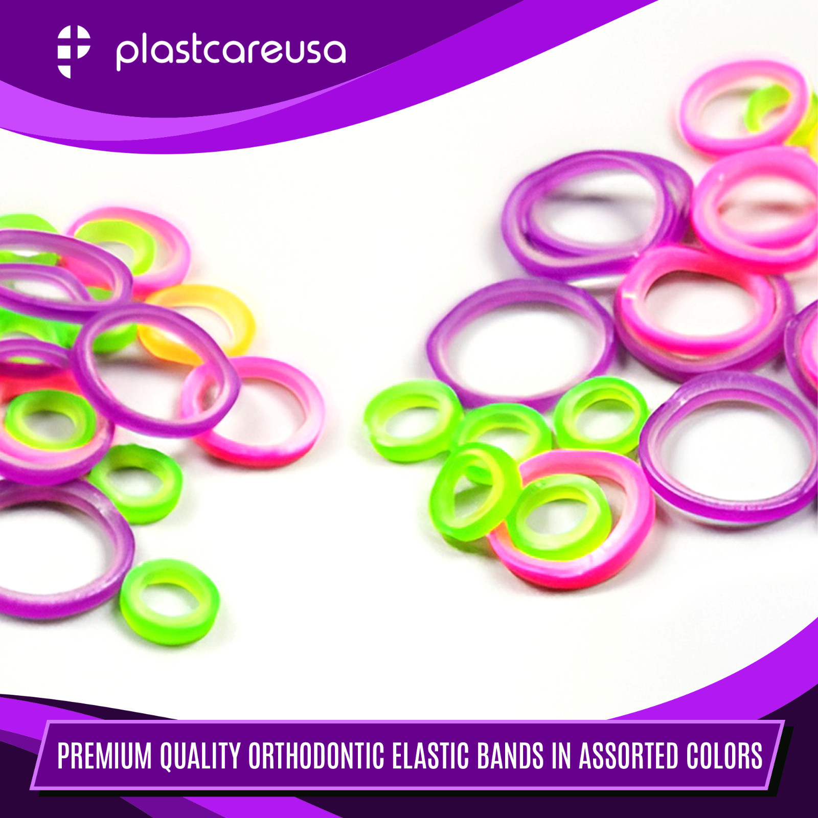100 Assorted Color Light 3.5 Oz 1/8″ Chipmunk Latex Elastic Rubber Bands Braces