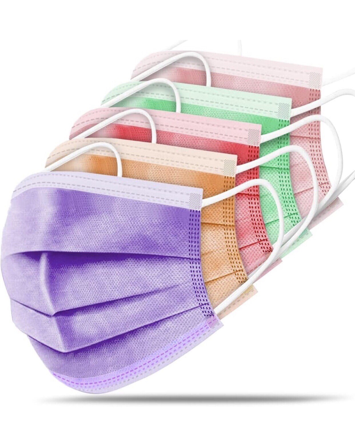 [50 Pcs]For Kids Children Black 3-Ply Disposable Face Mask Earloop Mouth Cover