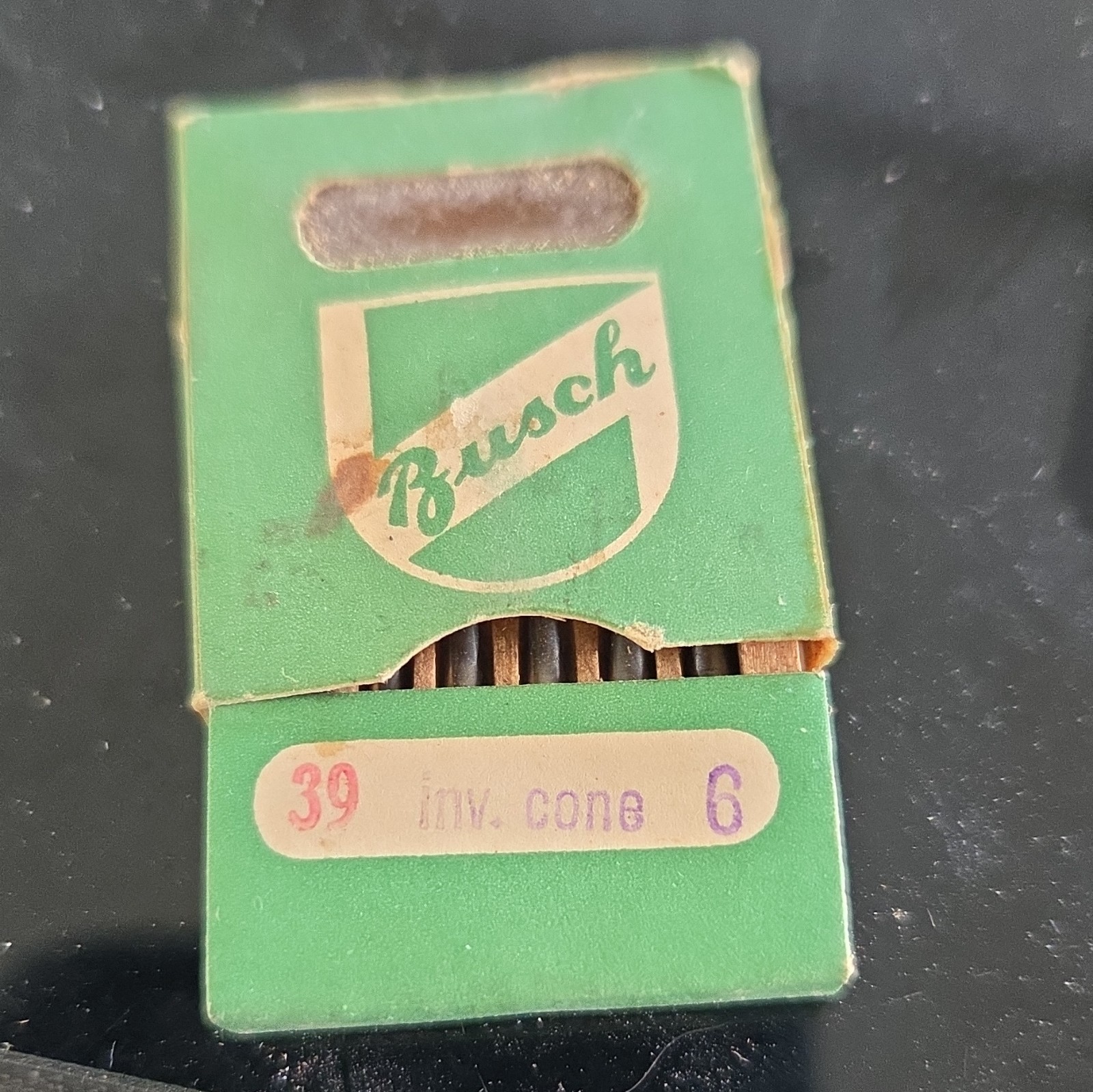 BUSCH Inv. Cone Dental Bur Carbide HP Long Straight Shank 39 Set of 6