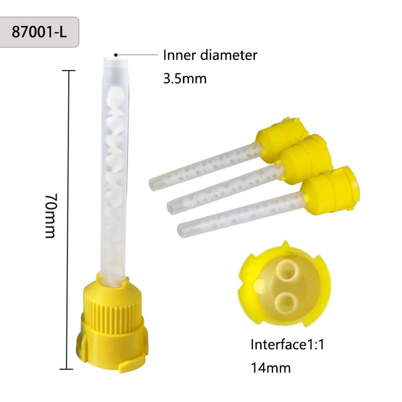 OneMed Dental Mixing Tips Impression HP Tips Yellow 5.0mm(1:1) 50Pcs/Bag