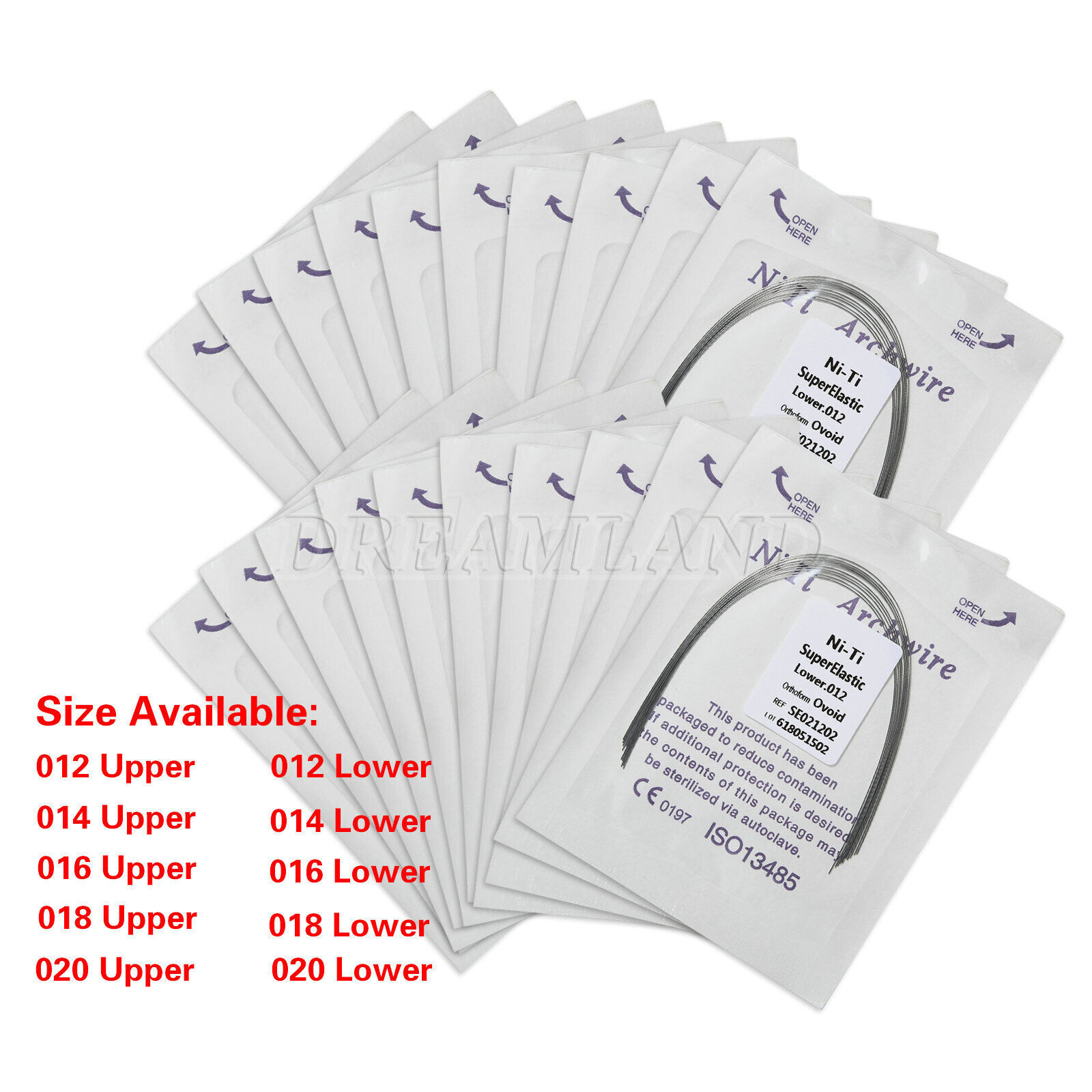 10-1000pcs Dental Super Elastic Niti Round Arch Wires Ovoid for Bracket Braces