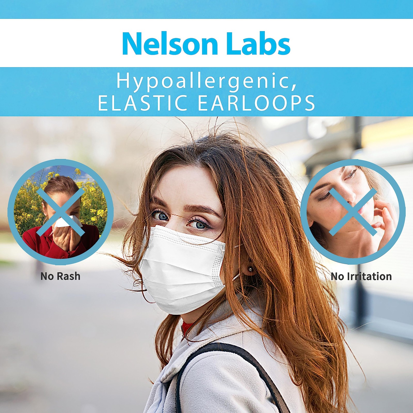 50PCS Medical Grade Procedure Masks, Adult 3 Ply Disposable Hypoallergenic Wh…