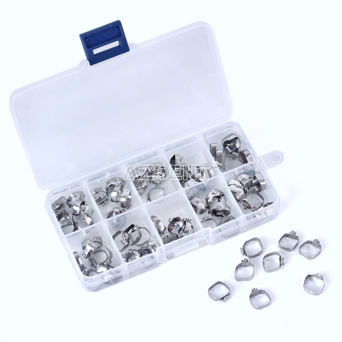Bandas Ortodoncia AZDENT con Tubo Bucal 1er Molar MBT/Roth .022 Tallas 35-39+
