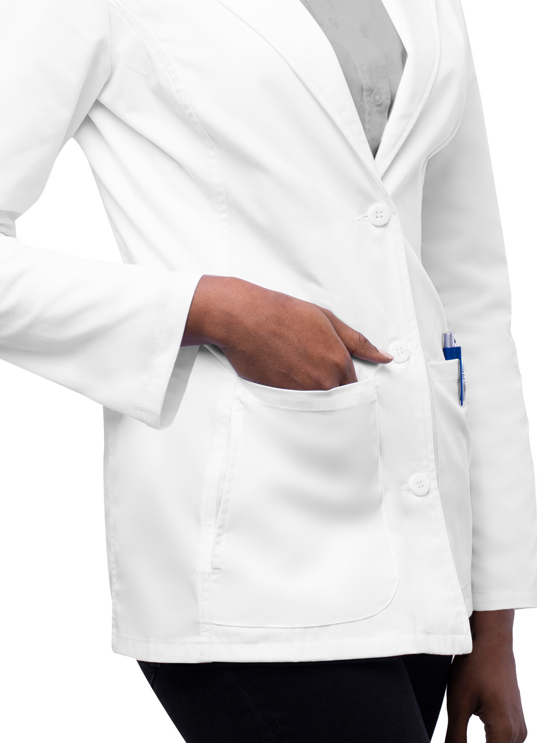 Adar Womens Classic 28” Tailored Consultation Short Lab Coat