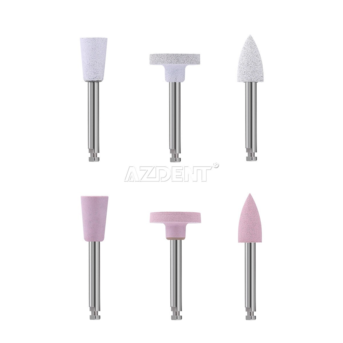 12pcs Dental Diamond Burs Silicon Carbide Felt Wheels Polishing Kit RA 2.35mm US