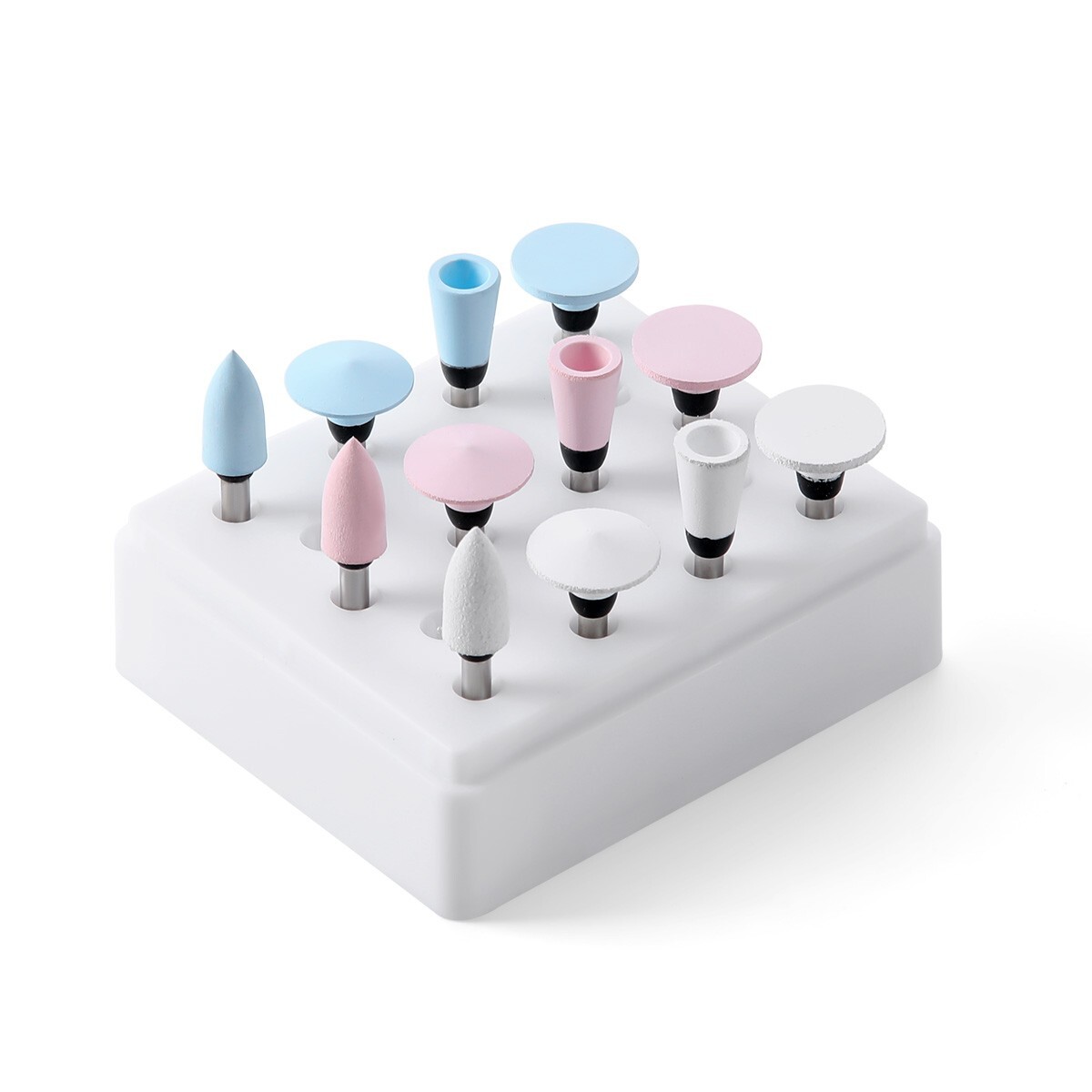 12Pcs Dental Silicone Aluminium Oxide Polishing Burs Disc Coarse/Medium/Fine RA