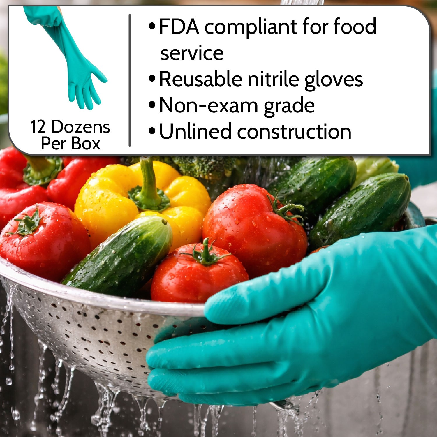 11 Mil Reusable Green Nitrile Gloves Chemical Resistant Diamond Textured