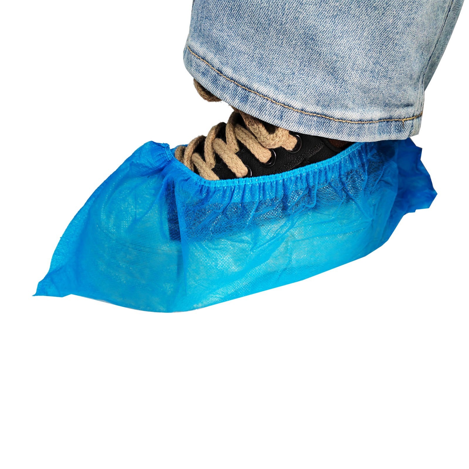 100pcs Blue Disposable Non-woven Shoe Covers Non-slip Wear-resistant Shoe Covers