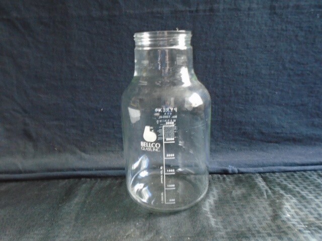 PYREX BELLCO 4000mL 4L Glass Anaerobic Culture Bottle w/ Screw Cap 1585 Custom