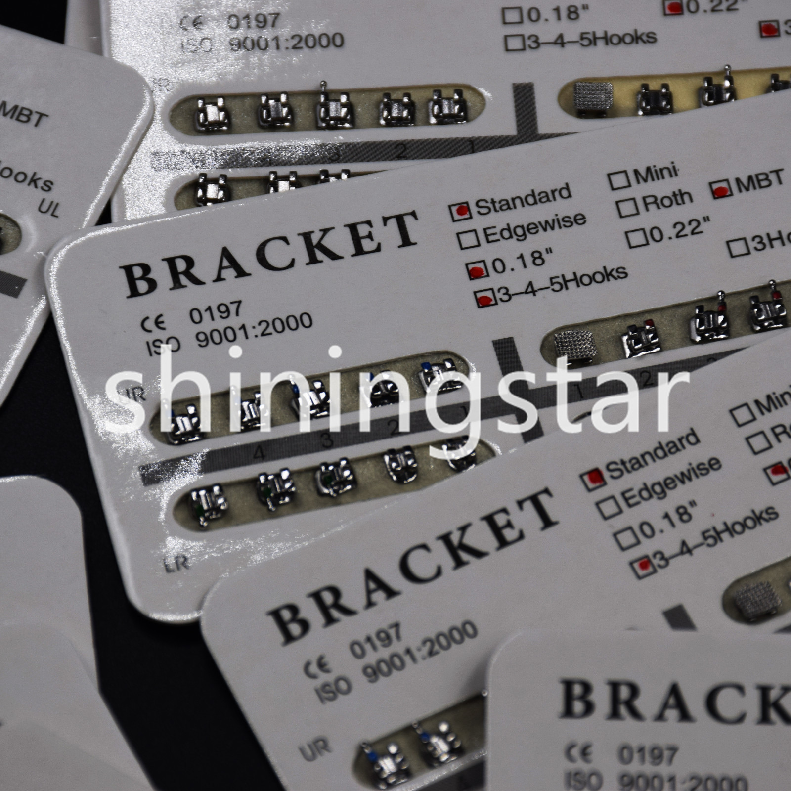20Packs Dental Ortho Bracket Mini/Standard Roth MBT Edgewise 018/022 3/345 Hooks