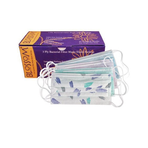 Blossom Disposables FM-M1005-MULTI Earloop Face Masks Latex Free Multicolor 50Bx