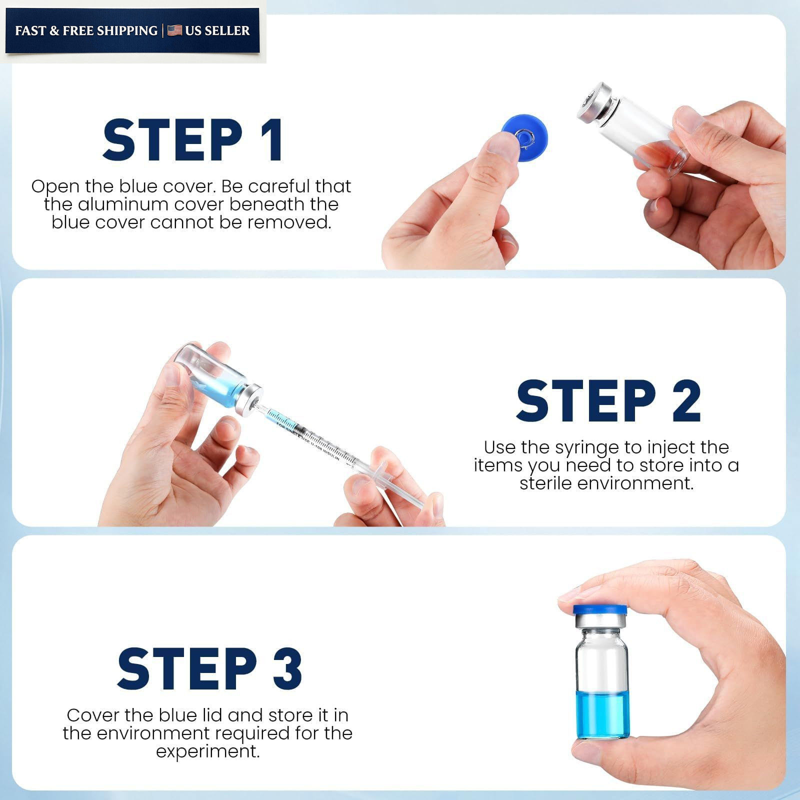 FURWEY 5ml Sterile Vials with Self Healing Injection Port and Sealing 5ML-36P