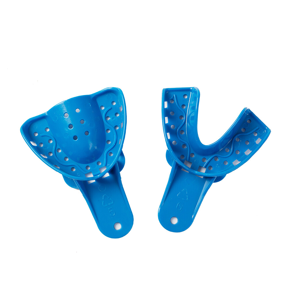 EASYINSMILE 12Pc Dental Plastic Impression Tray Perforated Upper/Lower Autoclave