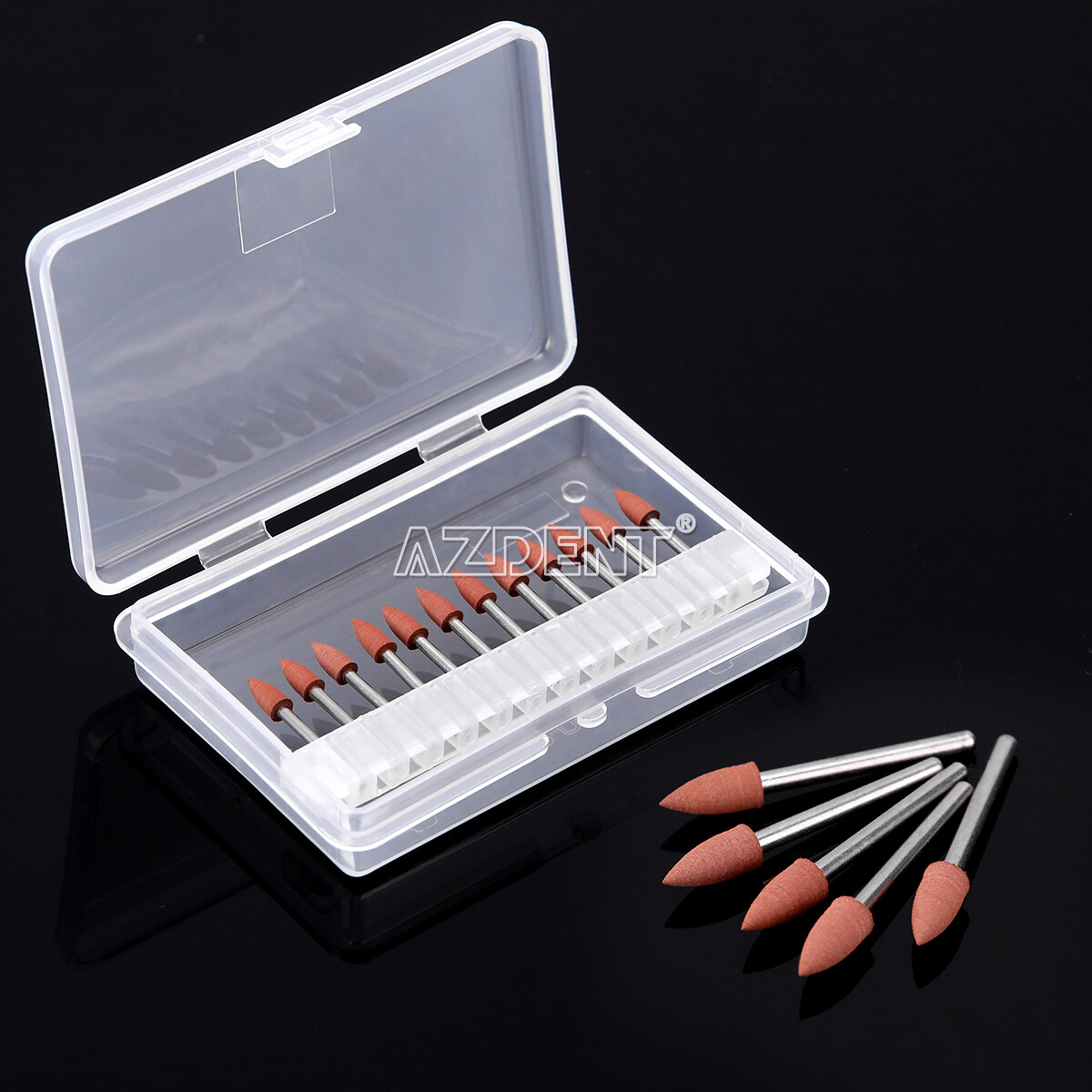 10packs Dental 0413 Brownie Polishers Bur FG 1.6MM Shank Mini Points AZDENT