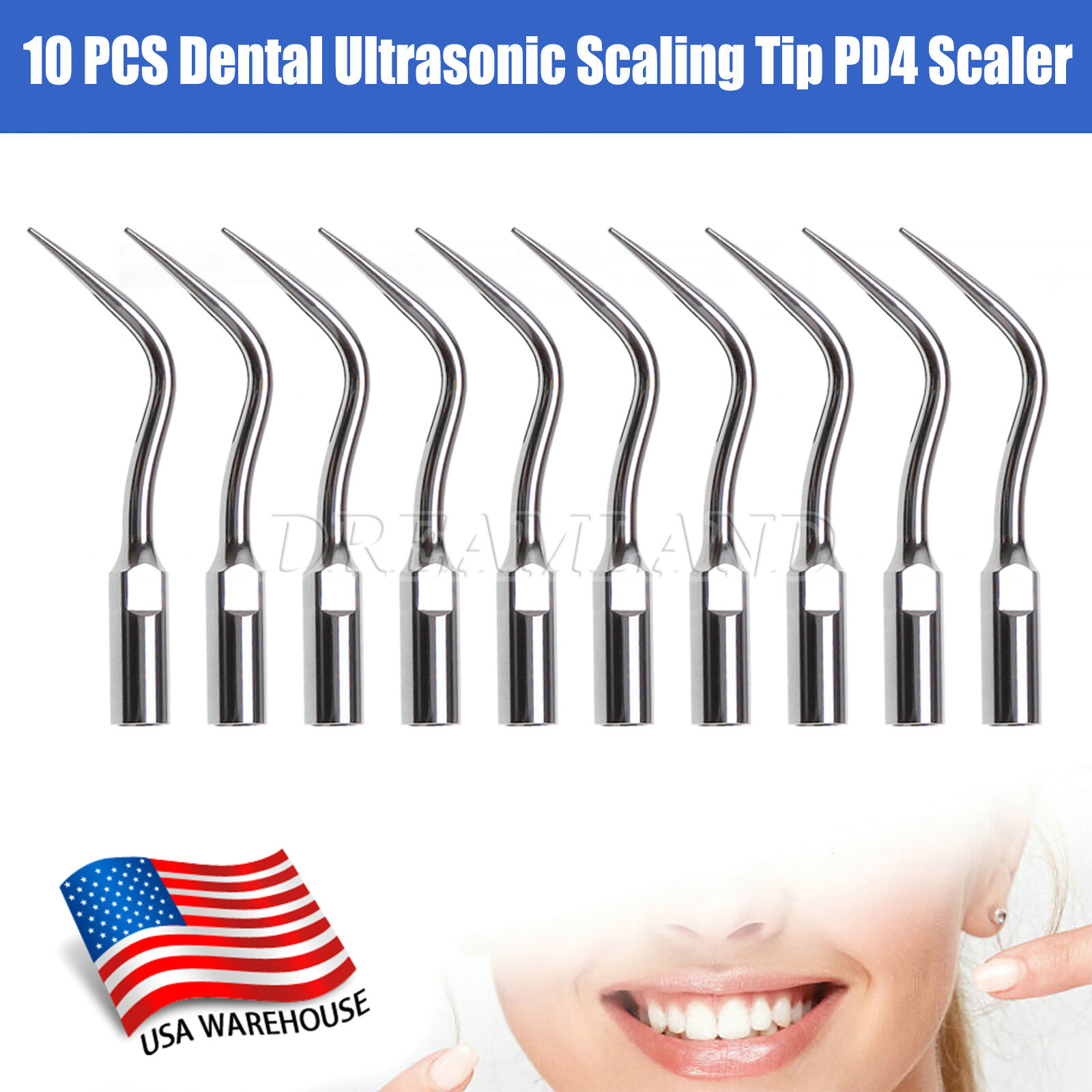 1/5/10 Dental Ultrasonic Scaler Perio Tips PD4 Fit for DTE SATELEC Handpiece