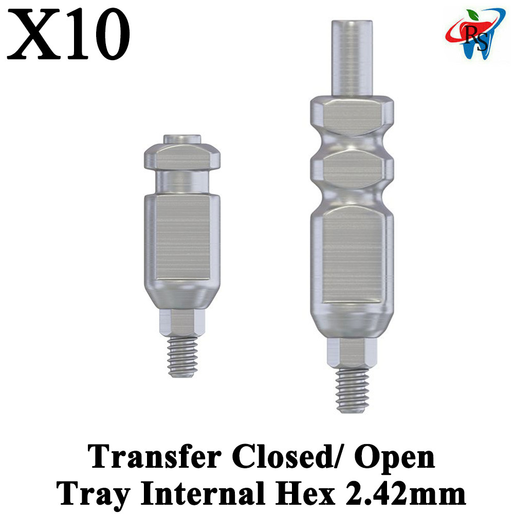 10pcs Dental Standard Body Transfer Closed/ Open Tray Internal Hex 2.42mm