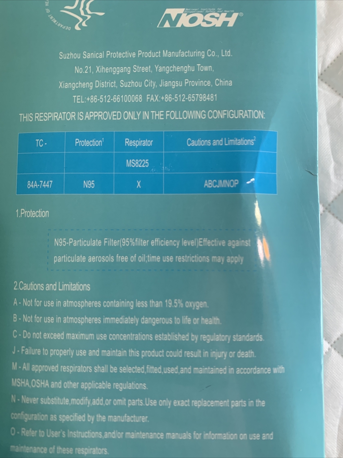 Particulate Respirator MS8225 Masks NIOSH,N95 (30 pack)Soft Adjustable Breatha