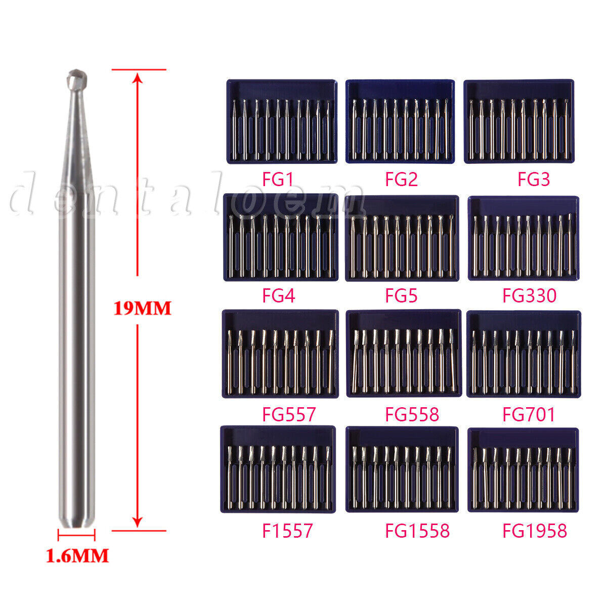 10-100pc Dental Round Carbide Tungsten FG Burs For Surgical High Speed Handpiece