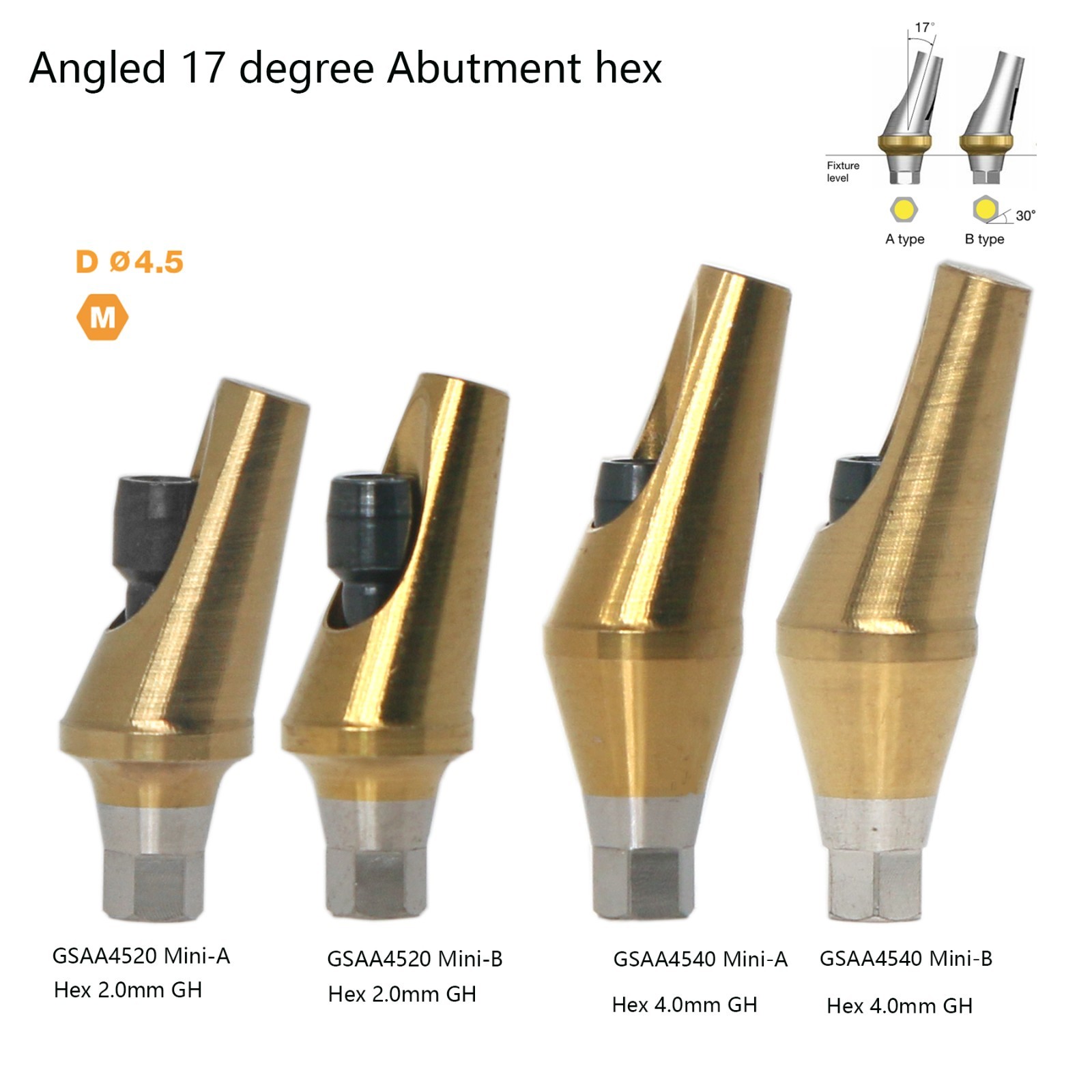 17° Dental Angled Anatomic Abutment For Hiossen Mini/Regular Platform Osstem TS