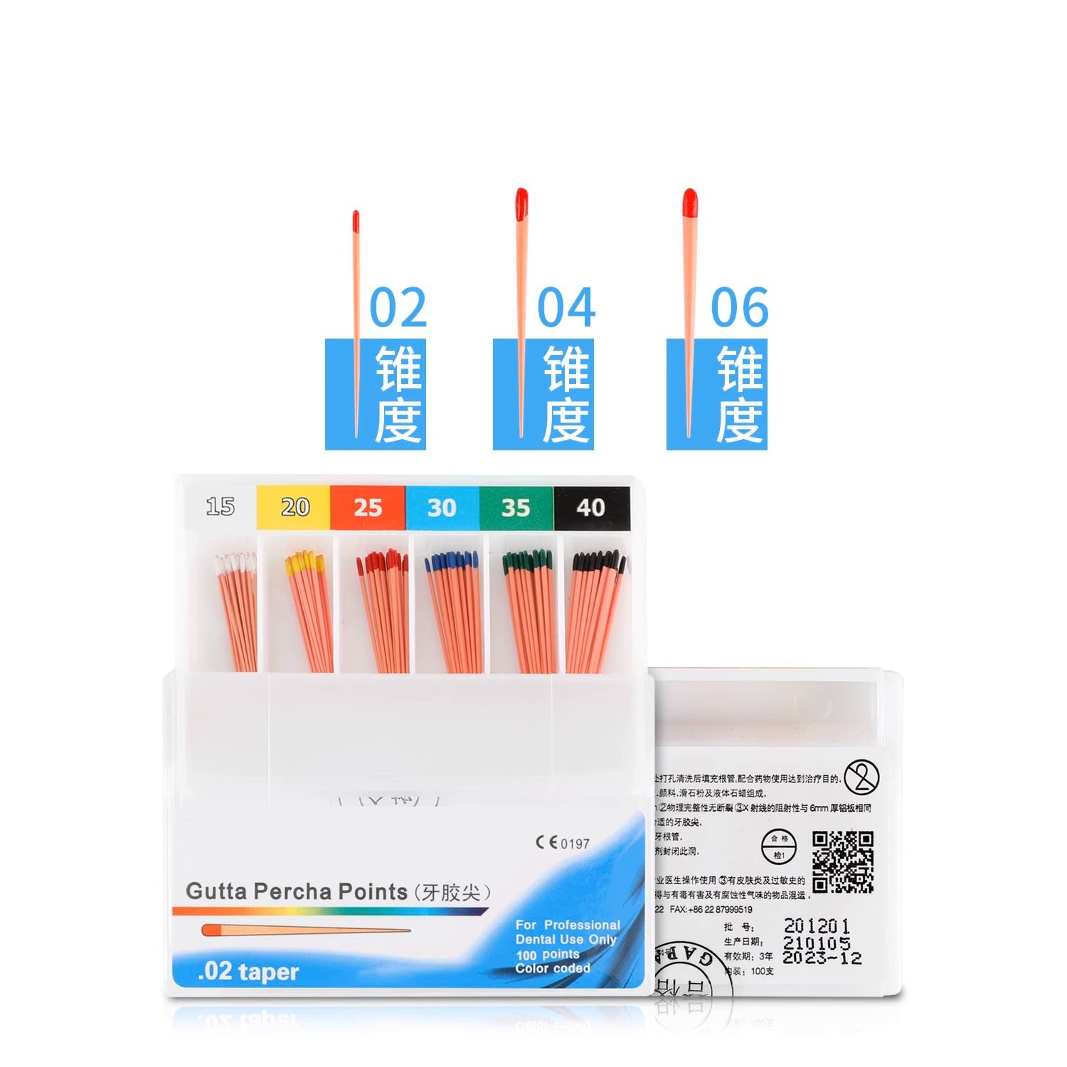 10Packs Dental Gutta Percha Point Absorbent Paper Points Taper 02/04/06 15-40#