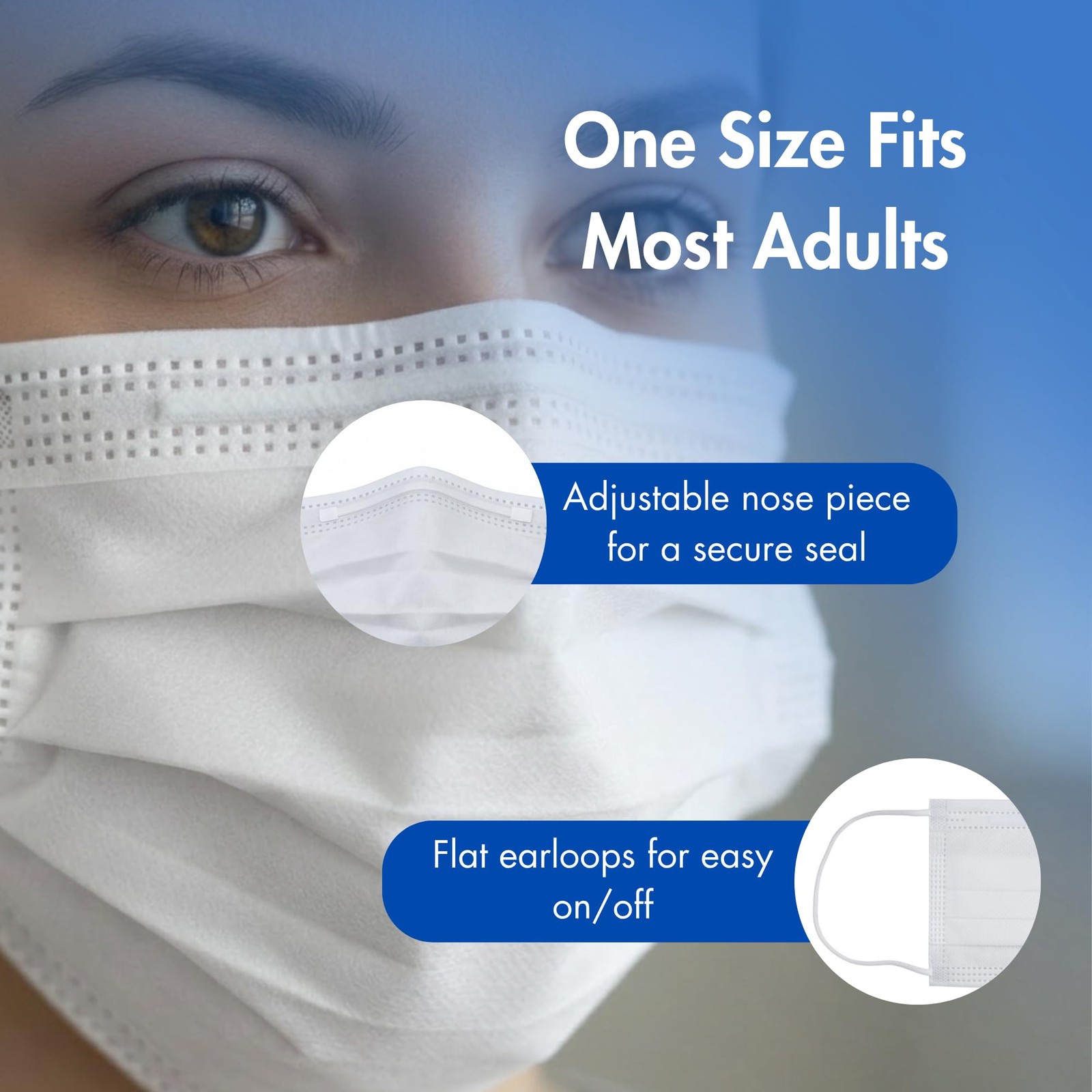 Criterion ASTM Level 3 Disposable Face Mask – White, 3-Ply, Fluid Resistant, …