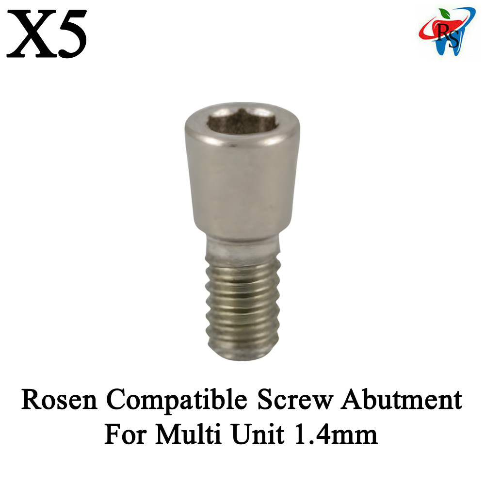 5pcs Rosen Compatible Retention Screw Abutment For Multi Unit 1.4mm Titanium