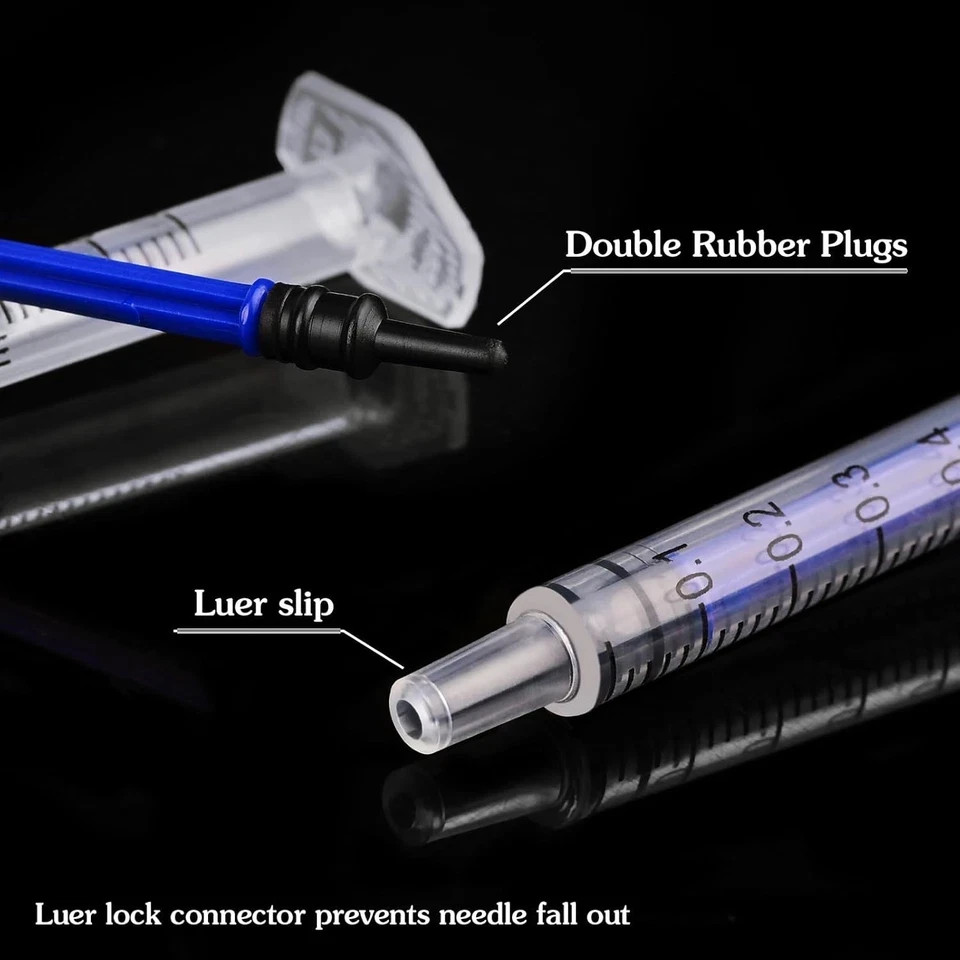 100 Pack 1ml 25Ga Luer Slip Syringes – Sterile, Disposable, Individually Wrapped
