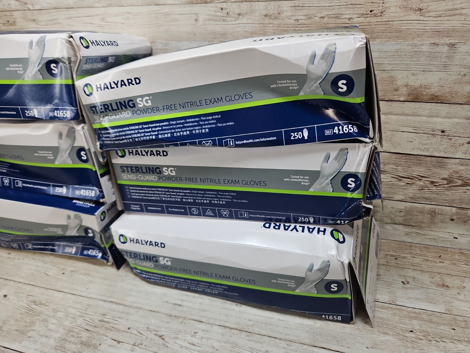 Halyard Sterling SG Nitrile Exam Gloves *6 CRUSHED Boxes* Size: SMALL Exp: 6/29