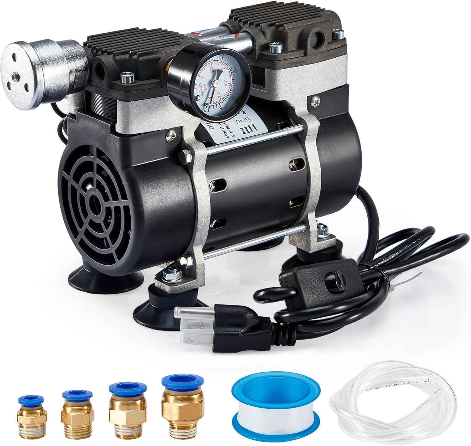 50L/min 180W Lab Vacuum Pump+1000mL Lab Suction Filtering Filtration Flask Glass