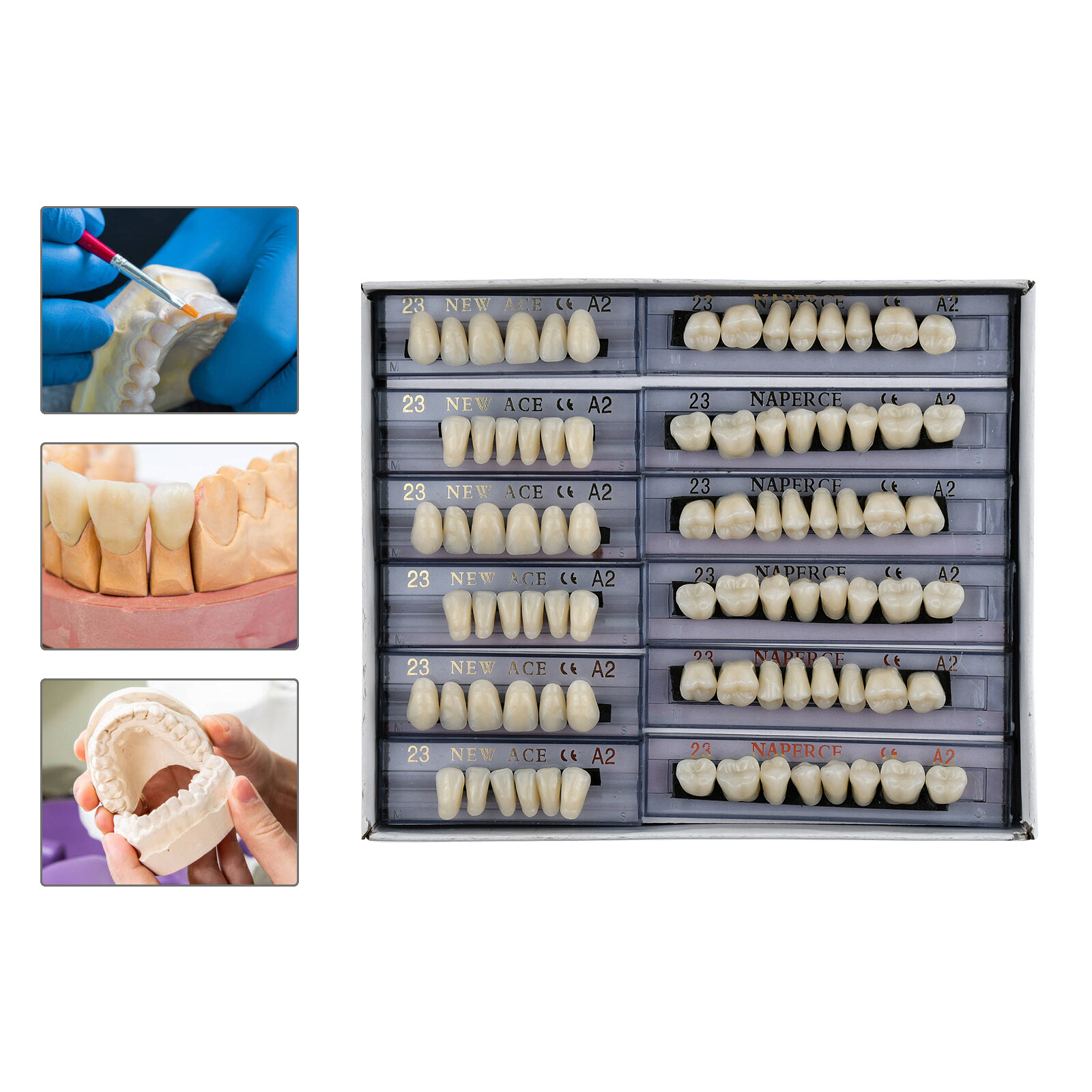 168Pcs/Box Acrylic Resin Denture #23 Dental Upper Lower Shade A2 Teeth Set US