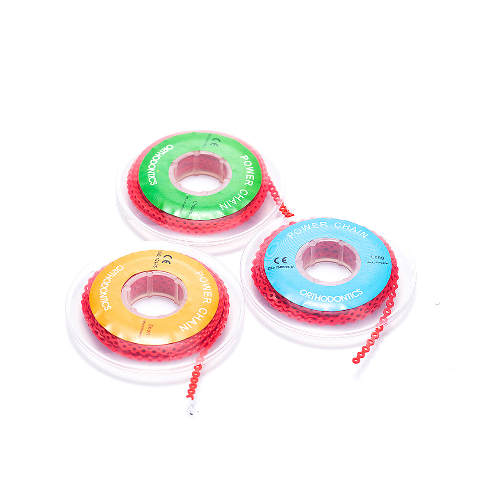 1PCS Dental Power Chains Orthodontic Braces Super Elastic Short Long Closed 15FT