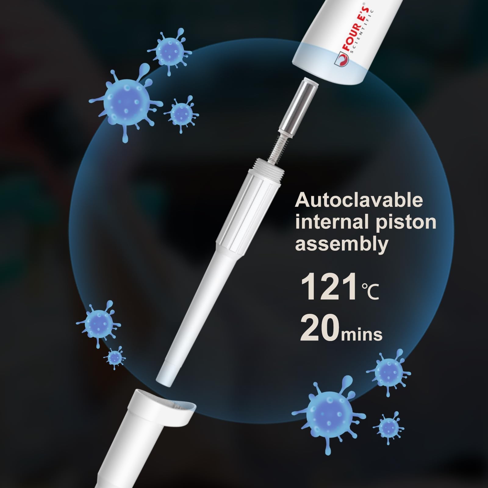 Lab 20-200µL Pipette: Single-Channel Adjustable Micropipette with Color-Coded (B
