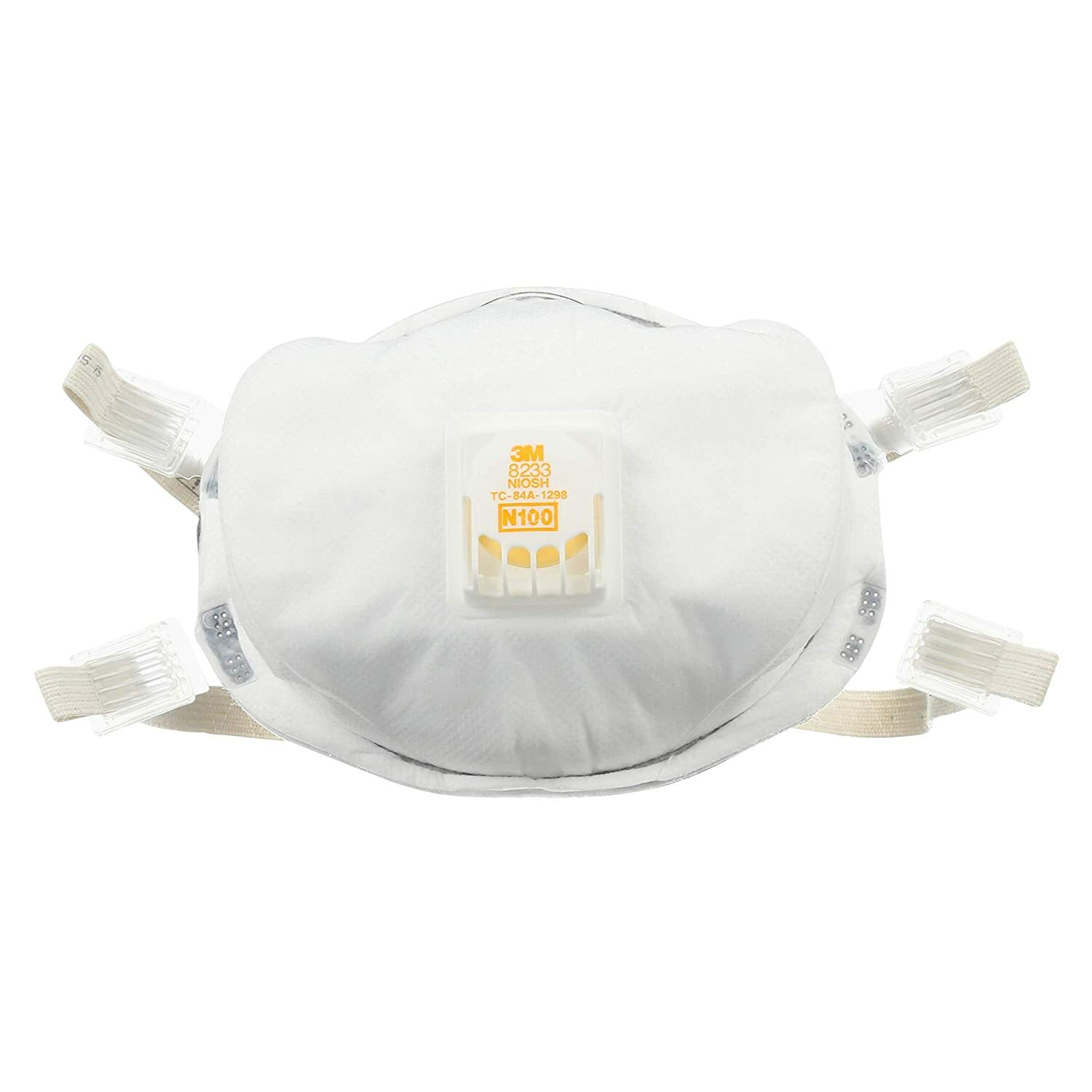 4- 3M 8233 N100 Particulate Respirator Protection Masks With Exhalation Valve