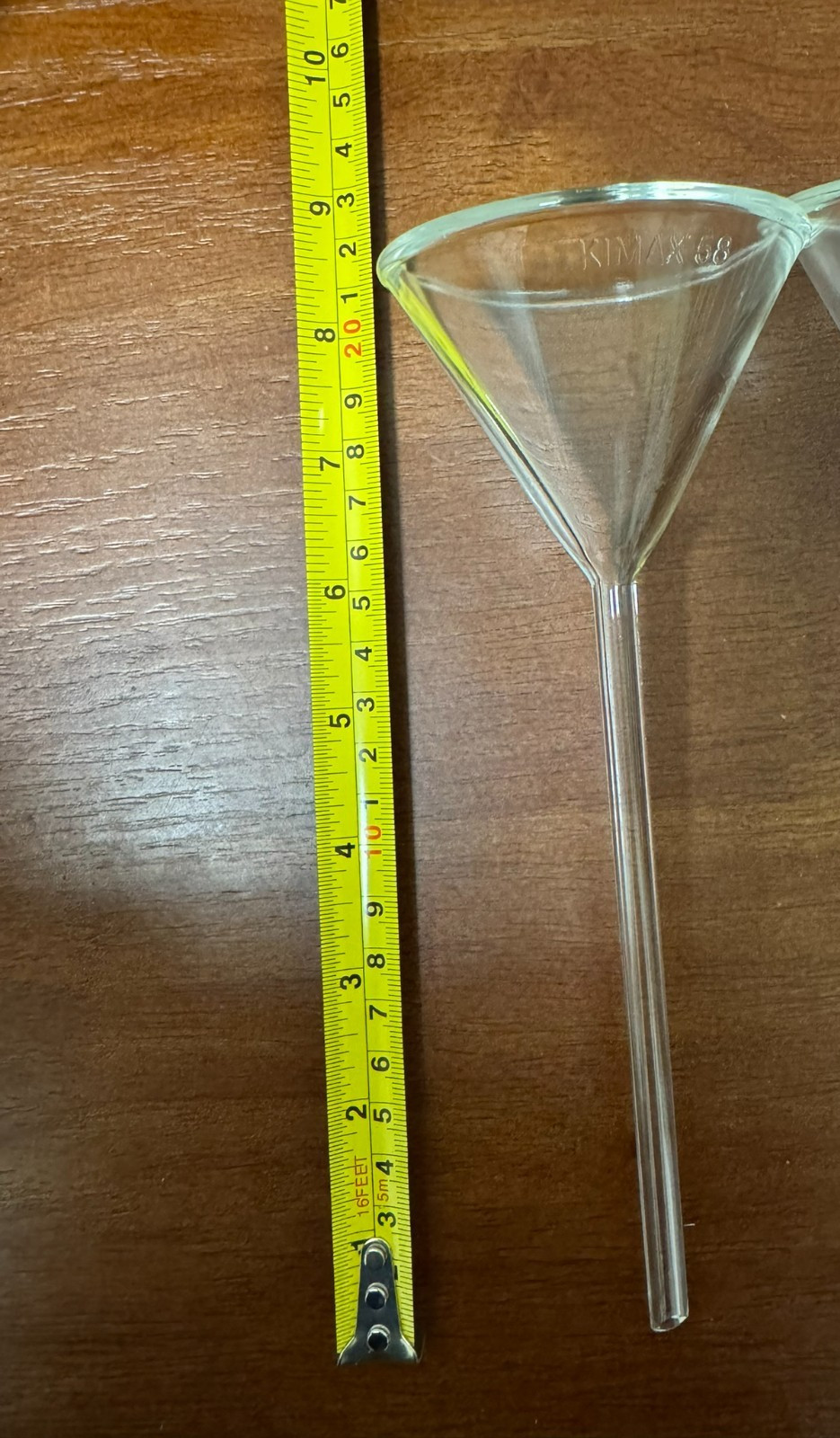 KIMAX Glass 45mm ID 58° Angle Filling Funnel – Long Stem (12 total)