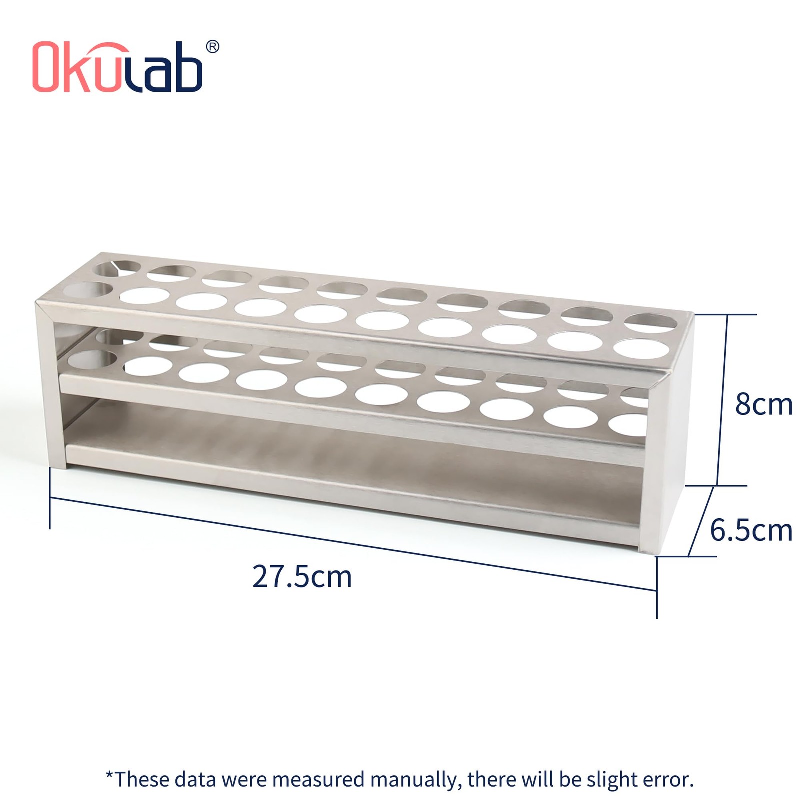Test Tube Rack, 20 Holes Stainless Steel Test Tube Rack, with Extended Edges …