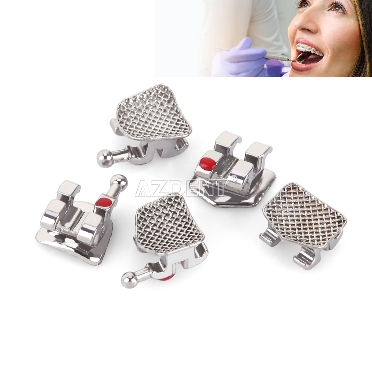 AZDENT Dental Orthodontic Brackets Mini/Standard MBT/Roth 022/018 Hooks 345 USA