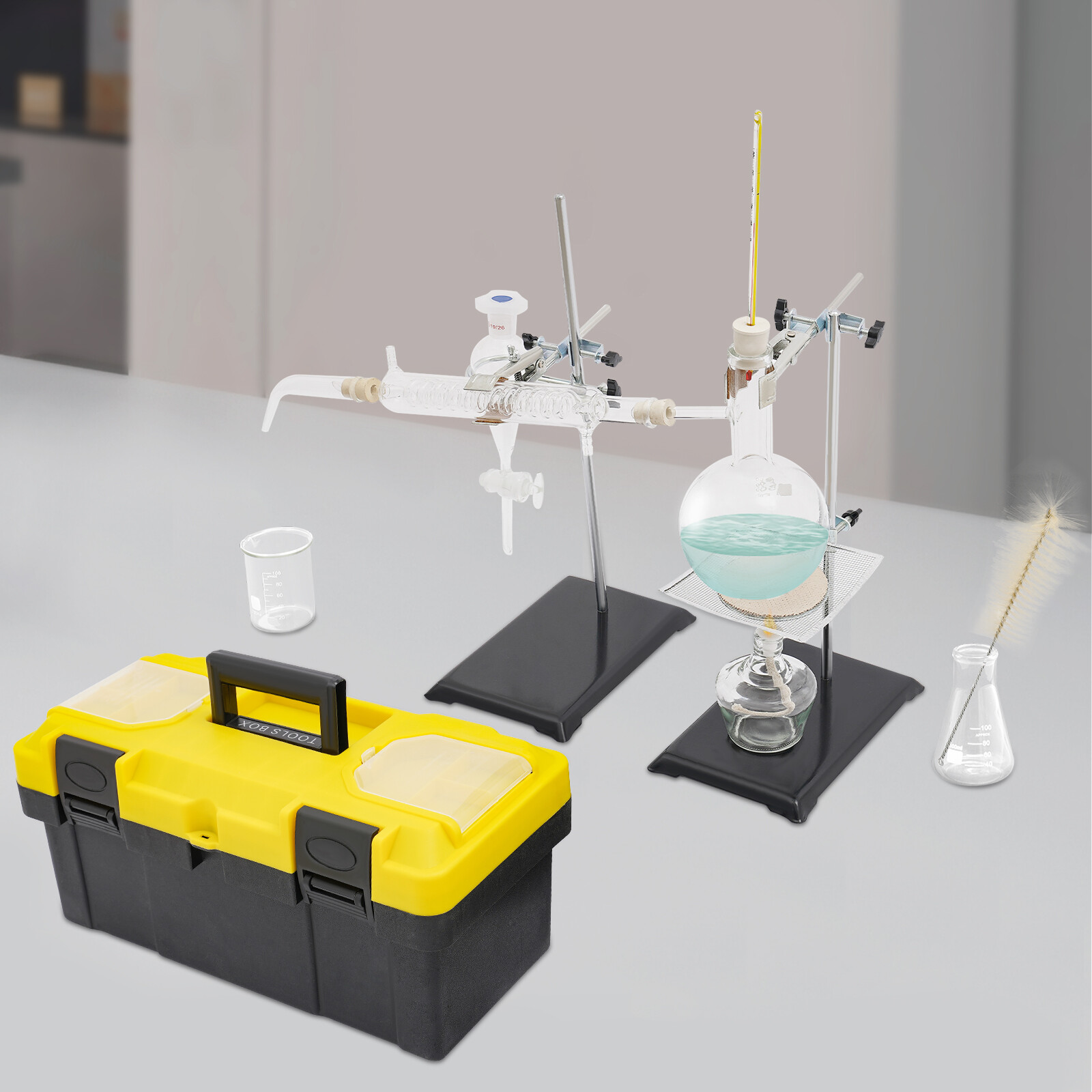 Essential Oil Steam Distillation Kit Apparatus Lab Glassware Distillation Kit