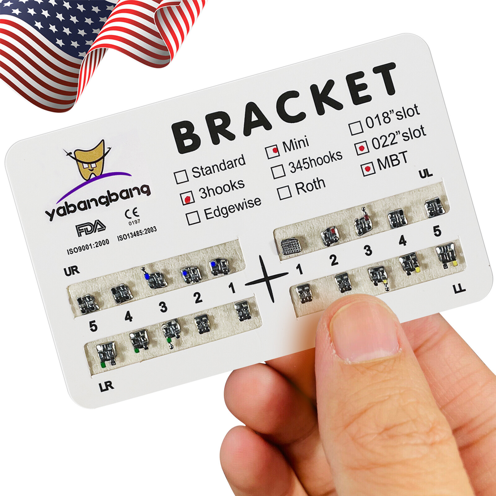 10-200 Packs Dental Orthodontic Brackets Brace Metal Mini MBT.022 Hook 3 Ua